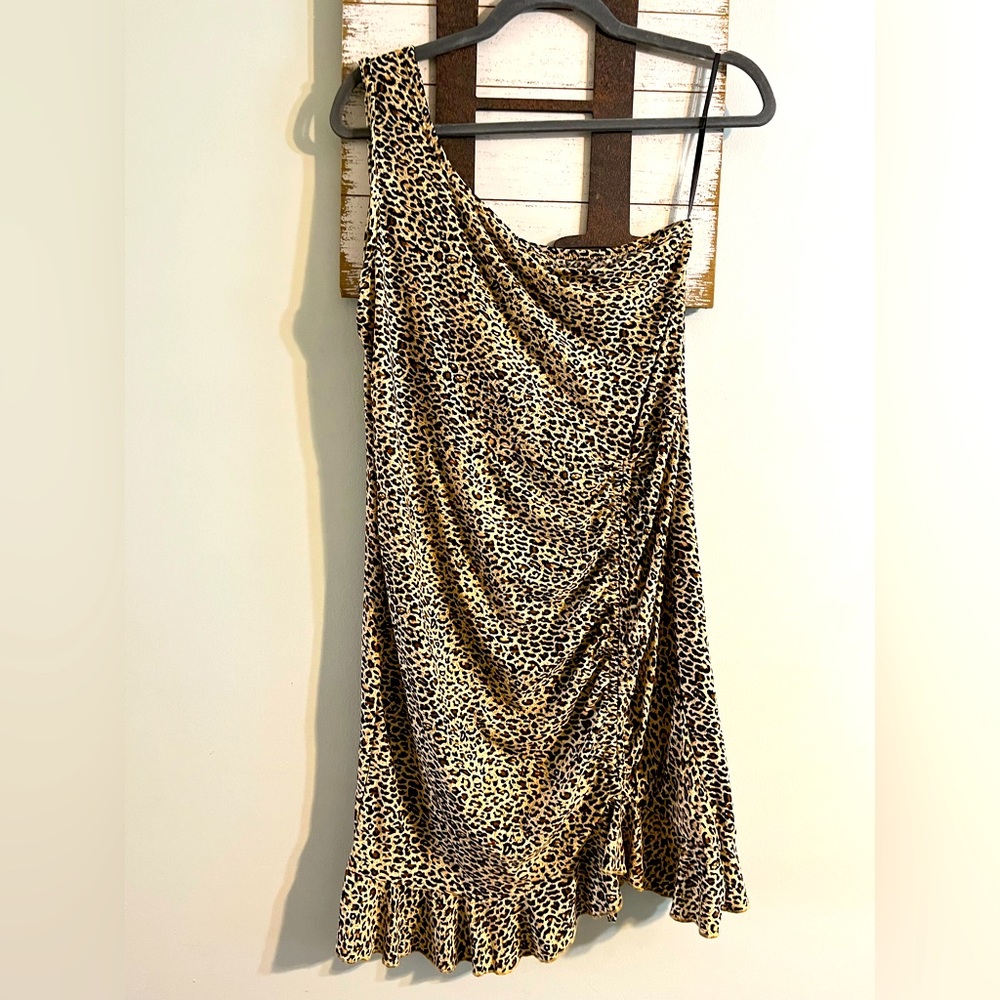SHEIN One shoulder leopard print dress. Size Large
